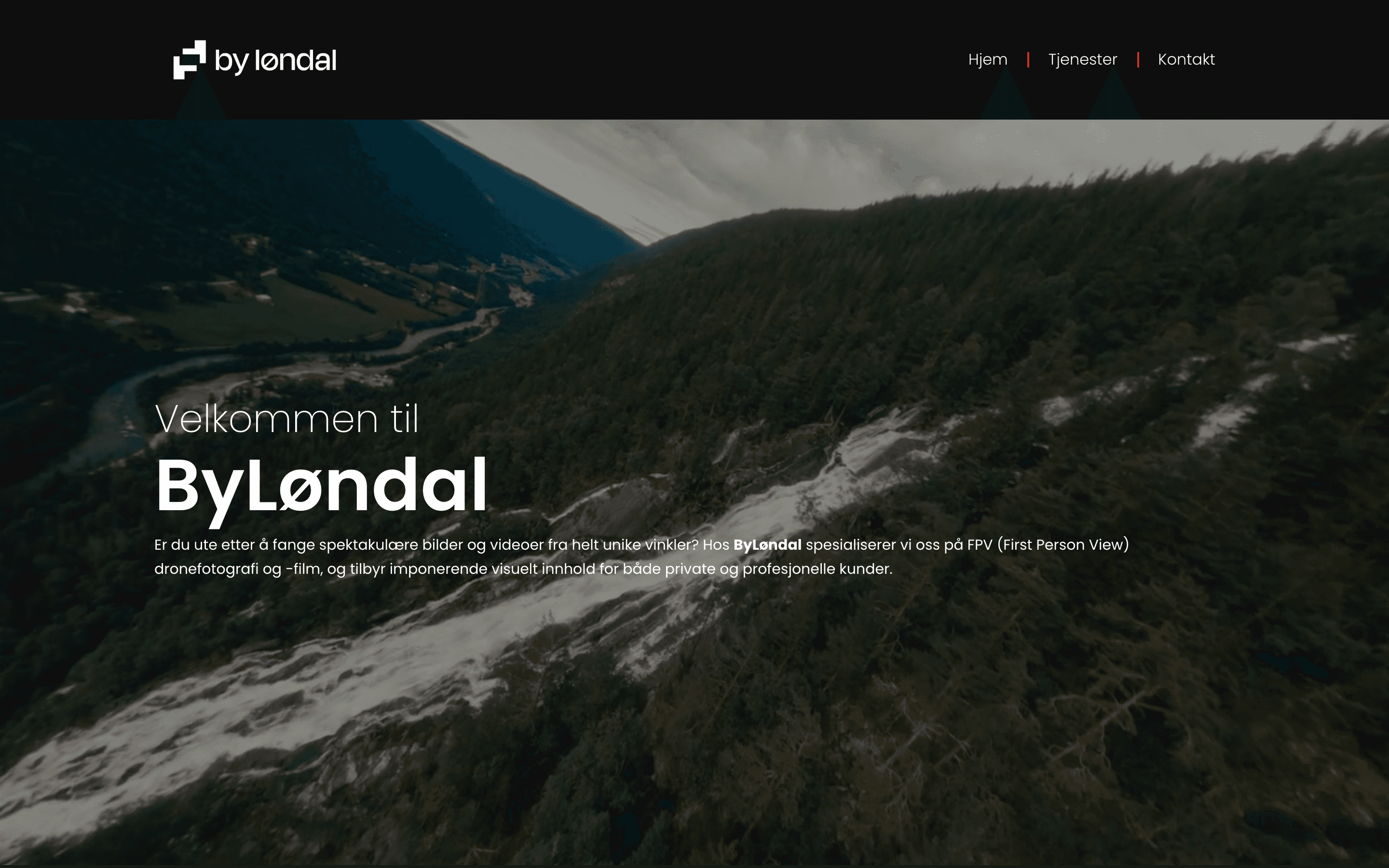 Nettside for By Londal, forside – laget av Eidevisuals